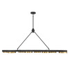 Ashor 8-Light LED Linear Chandelier in Matte Black with Warm Brass Accents (1-1636-8-143)