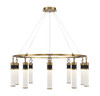 Abel 10-Light LED Chandelier in Matte Black with Warm Brass Accents (1-1642-10-143)