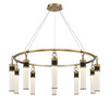 Abel 10-Light LED Chandelier in Matte Black with Warm Brass Accents (1-1642-10-143)