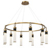 Abel 10-Light LED Chandelier in Matte Black with Warm Brass Accents (1-1642-10-143)