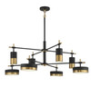 Ashor 8-Light LED Chandelier in Matte Black with Warm Brass (1-1637-8-143)
