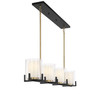 Eaton 4-Light Linear Chandelier in Matte Black with Warm Brass Accents (1-1982-4-143)