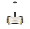 Hayward 5-Light Pendant in Matte Black with Warm Brass (7-1696-5-143)
