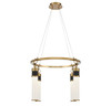 Abel 4-Light LED Chandelier in Matte Black with Warm Brass Accents (1-1641-4-143)