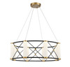 Aries 8-Light LED Pendant in Matte Black with Burnished Brass Accents (7-1640-8-144)