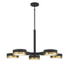 Savoy House Ashor 5-Light LED Chandelier in Matte Black with Warm Brass Accents (1-1635-5-143)