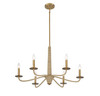 Cannon 6-Light Chandelier in Warm Brass and Rope (1-1824-6-320)