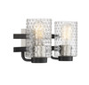 Colt 2-Light Bathroom Vanity Light in Matte Black with Satin Nickel (8-1909-2-66)