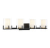Eaton 4-Light Bathroom Vanity Light in Matte Black with Warm Brass (8-1977-4-143)
