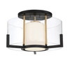 Savoy House Eaton 1-Light Ceiling Light in Matte Black with Warm Brass Accents (6-1981-1-143)