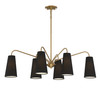 Edgewood 6-Light Linear Chandelier Warm Brass (1-1785-6-322)