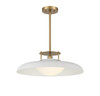 Gavin 1-Light Pendant in White with Warm Brass (7-1690-1-142)