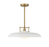 Gavin 1-Light Pendant in White with Warm Brass (7-1690-1-142)