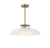 Gavin 1-Light Pendant in White with Warm Brass (7-1690-1-142)