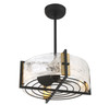 Hayward 4-Light Fan D'Lier in Matte Black with Warm Brass (24-FD-1698-143)