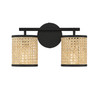 Jaylar 2-Light Bathroom Vanity Light in Matte Black (8-1648-2-BK)