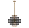 Kelvin 6-Light Pendant in Matte Black with Warm Brass (7-1927-6-143)