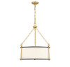 Kian 3-Light Pendant in Matte Black with True Gold (7-1920-3-261)