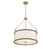 Kian 3-Light Pendant in Matte Black with True Gold (7-1920-3-261)