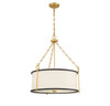 Kian 3-Light Pendant in Matte Black with True Gold (7-1920-3-261)