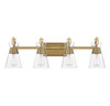 Lakewood 4-Light Bathroom Vanity Light in Warm Brass (8-1830-4-322)