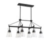 Lakewood 6-Light Linear Chandelier in Matte Black (1-1833-6-89)