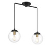 2-Light Linear Chandelier in Matte Black with Natural Brass (M100110MBKNB)
