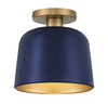 1-Light Ceiling Light in Navy Blue with Natural Brass (M60067NBLNB)