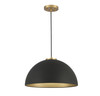 1-Light Pendant in Matte Black with Natural Brass (M7024MBKNB)