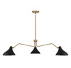 3-Light Pendant in Matte Black with Natural Brass (M7019MBKNB)