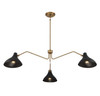 3-Light Pendant in Matte Black with Natural Brass (M7019MBKNB)