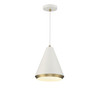 1-Light Pendant in White with Natural Brass (M70122WHNB)