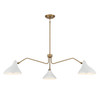 3-Light Pendant in White with Natural Brass (M7019WHNB)