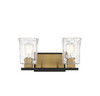 Sidney 2-Light Bathroom Vanity Light in Matte Black with Warm Brass Accents (8-1720-2-143)