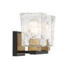 Sidney 2-Light Bathroom Vanity Light in Matte Black with Warm Brass Accents (8-1720-2-143)