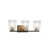 Sidney 3-Light Bathroom Vanity Light in Matte Black with Warm Brass (8-1720-3-143)