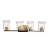 Sidney 4-Light Bathroom Vanity Light in Matte Black with Warm Brass (8-1720-4-143)