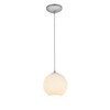 Japanese Lantern Brushed Steel Pendant (28085-1C-BS/WHTLN)