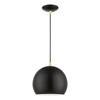 Piedmont 1 Light Pendant In Shiny Black With Polished Brass (41181-68)