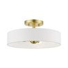 Venlo 4 Light Semi-Flush In Satin Brass With Shiny White (46927-12)