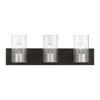 Zurich 3 Light Vanity In Black With Brushed Nickel (18473-04)