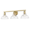 Carver BCB 3 Light Bath Vanity in Brushed Champagne Bronze with Clear Glass Shade (0305-BA3 BCB-CLR)