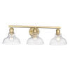 Carver BCB 3 Light Bath Vanity in Brushed Champagne Bronze with Clear Glass Shade (0305-BA3 BCB-CLR)