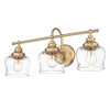 Daphne 3 Light Bath Vanity in Brushed Champagne Bronze with Clear Glass Shade (3610-BA3 BCB-CLR)