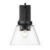 Penn 1 Light Wall Sconce in Matte Black with Clear Glass Shade (3189-WSC BLK-CLR)