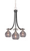 Paramount 3 Light Chandelier In Matte Black & Brushed Nickel (3413-MBBN-5112)