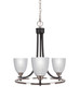 Paramount 3 Light Chandelier In Matte Black & Brushed Nickel (3403-MBBN-500)