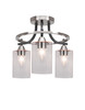 Paramount 3 Light Semi Flush In Matte Black & Brushed Nickel (3417-MBBN-300)