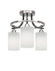 Paramount 3 Light Semi Flush In Matte Black & Brushed Nickel (3417-MBBN-310)