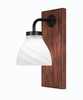 Oxbridge 1 Light Sconce In Matte Black & Wood-look Metal (1771-MBWG-4761)
